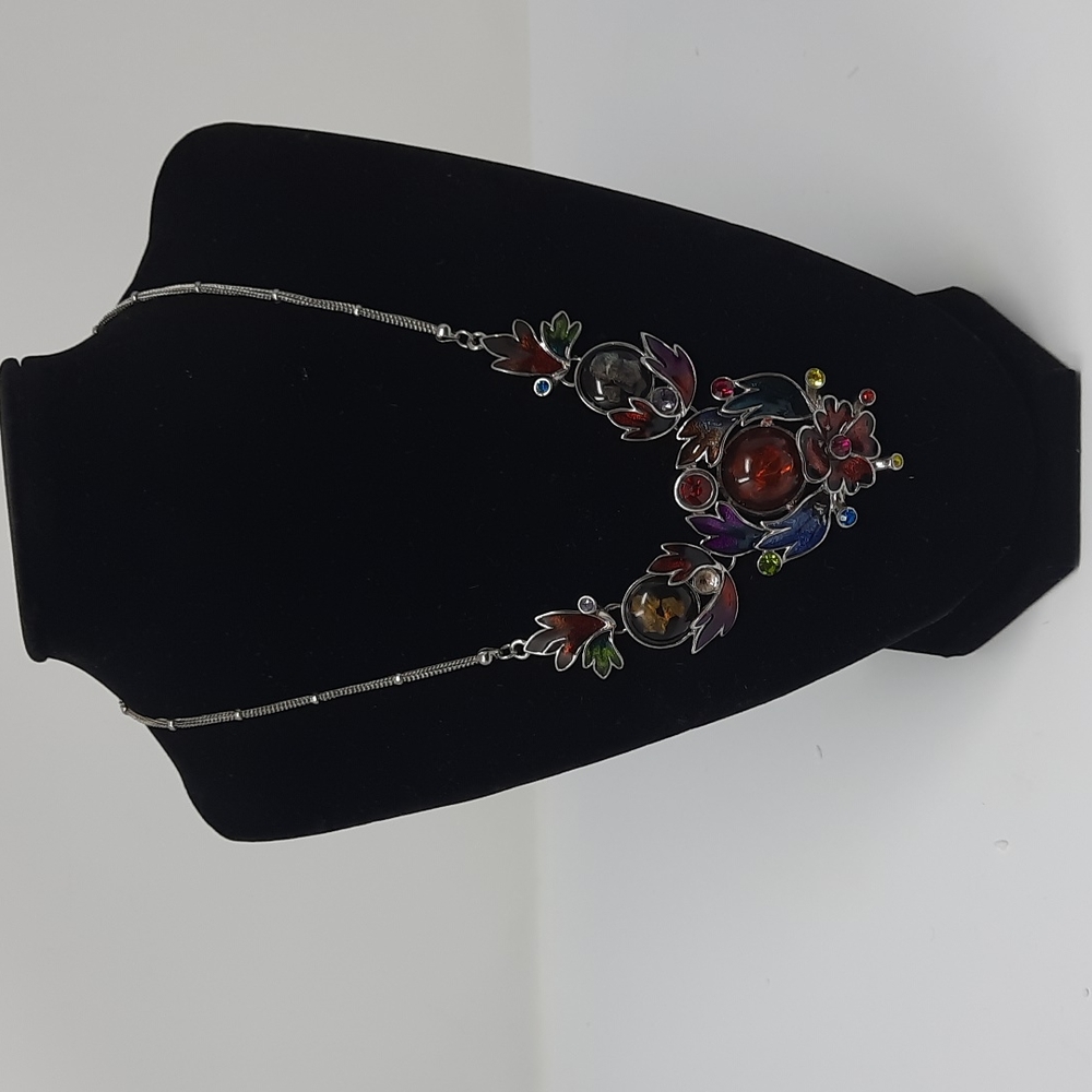 Multi-color Necklace Flower and Leaves